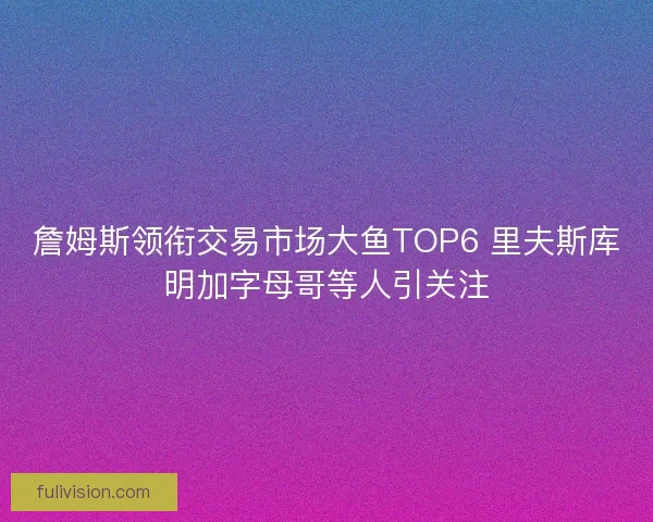 詹姆斯领衔交易市场大鱼TOP6 里夫斯库明加字母哥等人引关注
